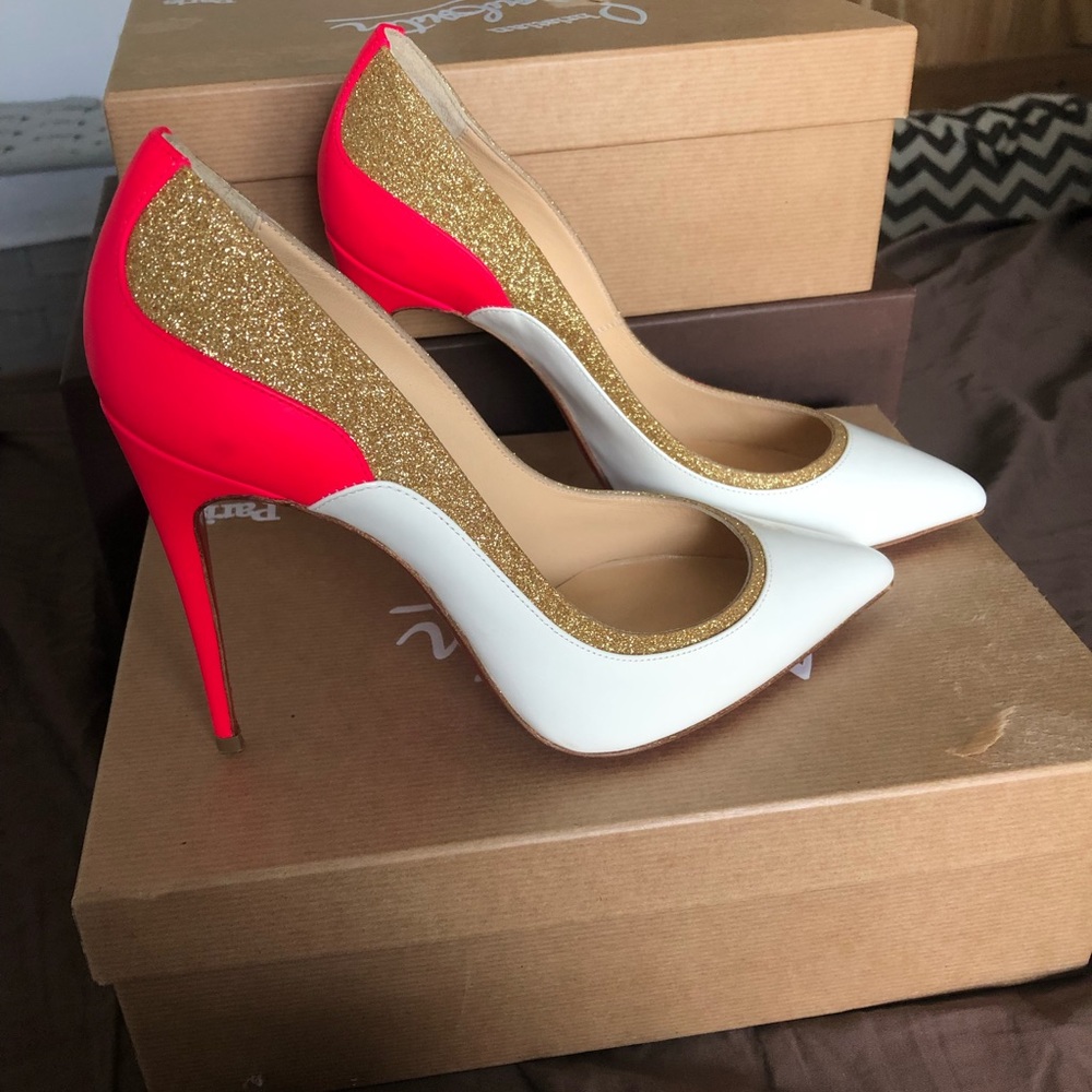 Pink/Gold/White Christian Louboutin Heels